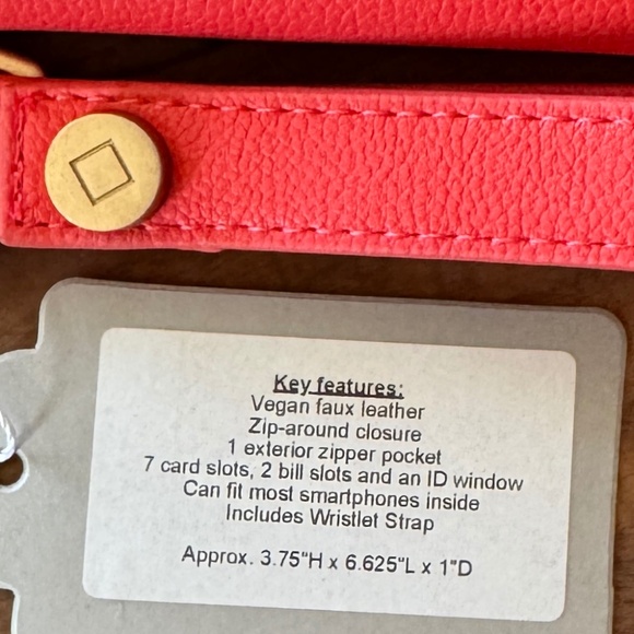 NEW - Thirty-One - All About the Benjamins Wallet - Coastal Red w/Strap - Picture 2 of 3